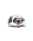 Pandora Disney Mickey Mouse Love Hands Charm Zilver met Rood Kristal 793995C01