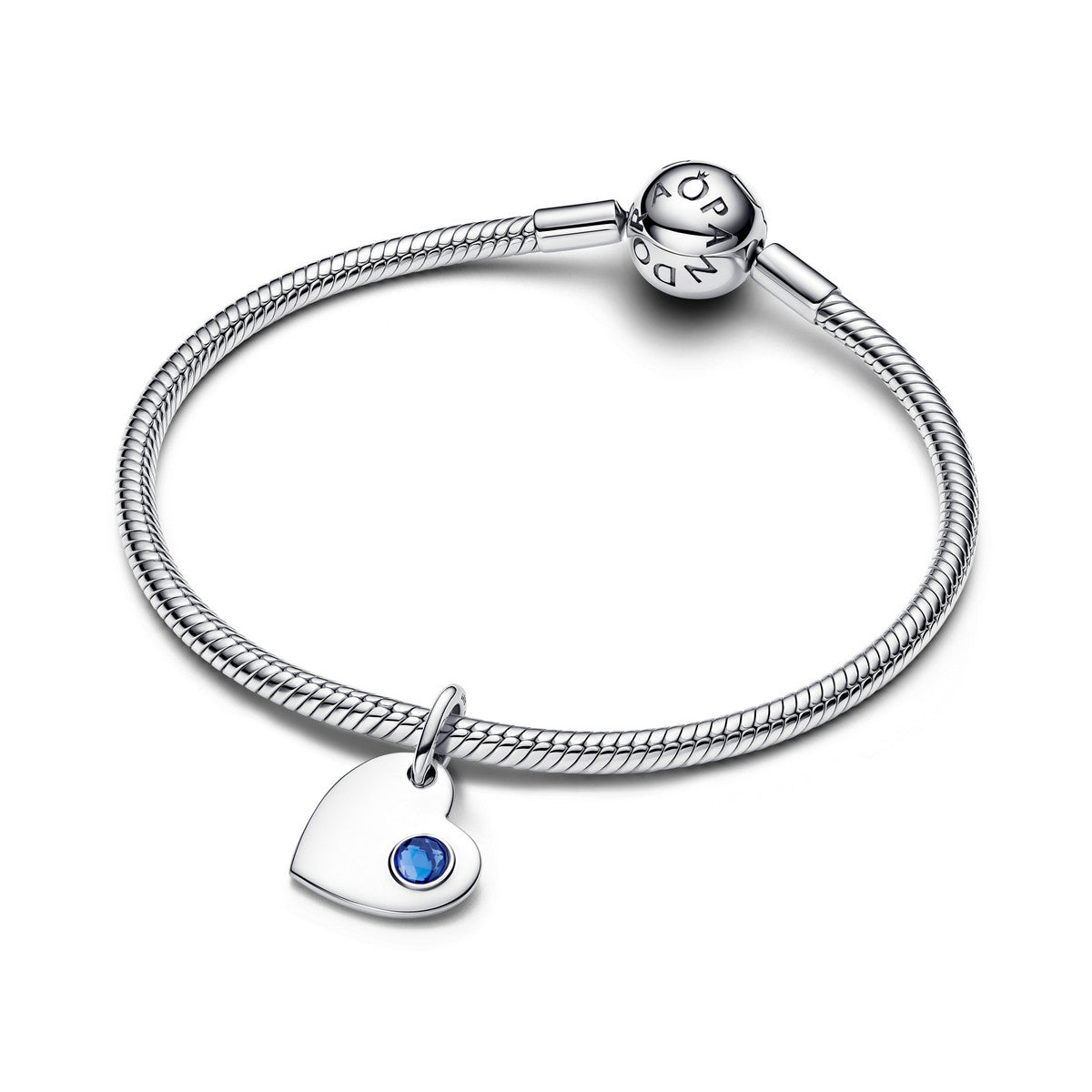 Pandora September Graveerbare Hart Blauwe Steen Hangende Bedel zilver - 794295C09
