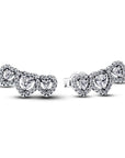 Pandora Stralenkrans Hart Trilogie Oorknoppen 294411C01 – Zilver met Zirkonia