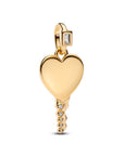 Pandora Graveerbare Hart Sleutel Hanger 364353C01 Verguld