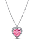 Pandora Roze Halo Hart Halsketting 394414C01 – Zilver met Roze Zirkonia