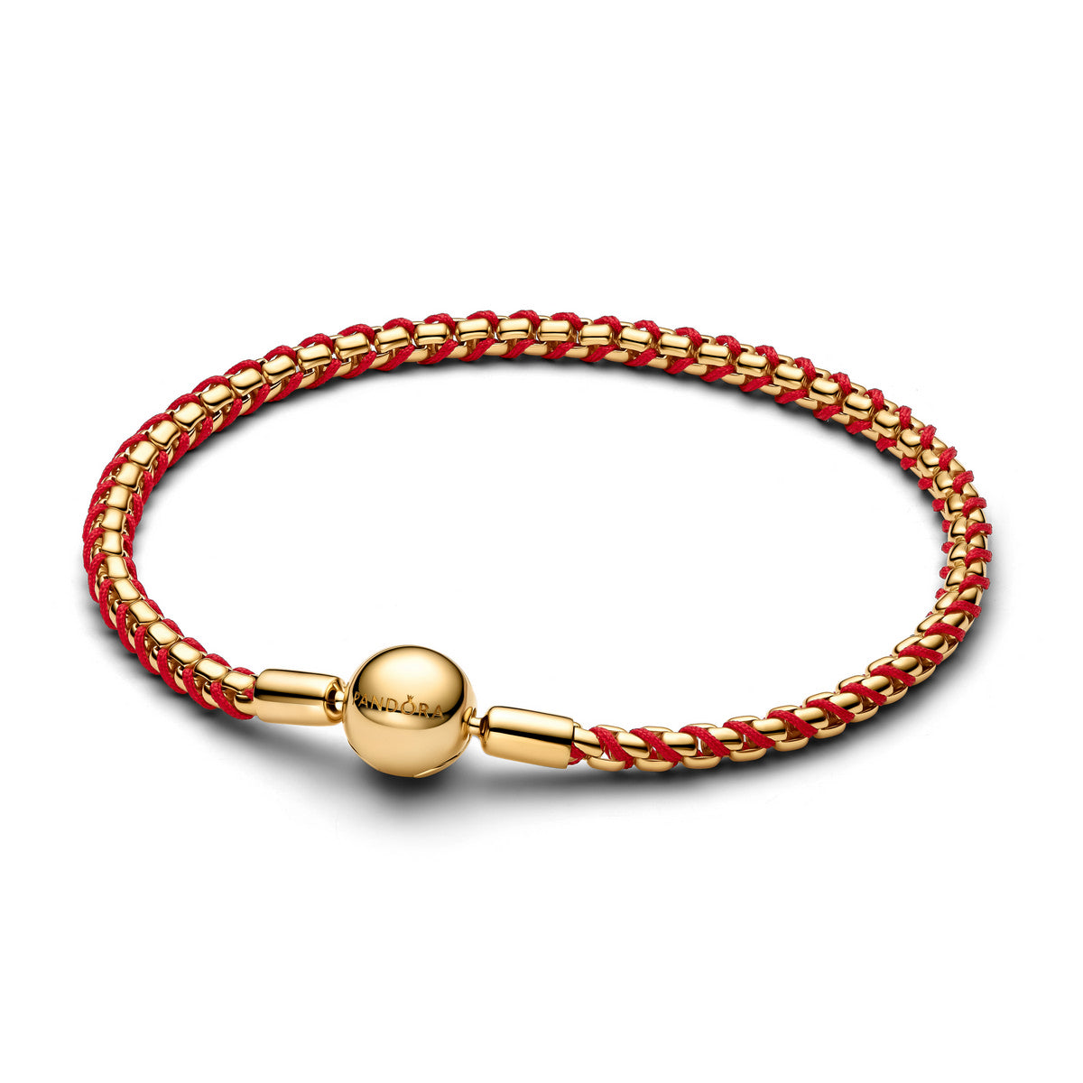Pandora Rood Koord Snake Chain Armband goudverguld - 563816C01