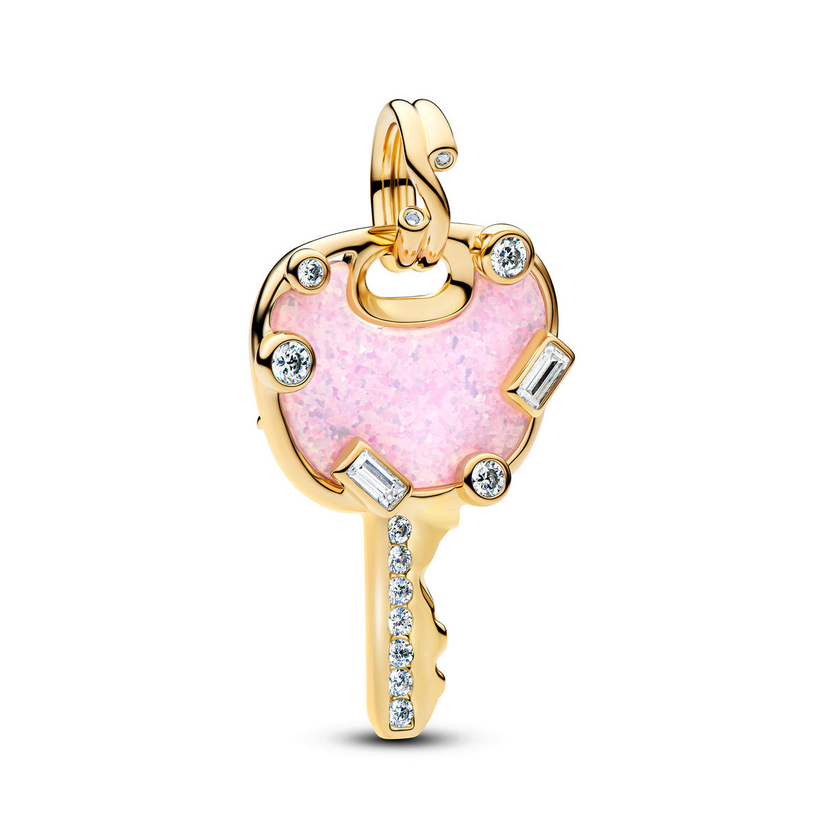 Pandora Opaalroze Liefdessleutel Grote Hangende Bedel goudverguld - 764349C01