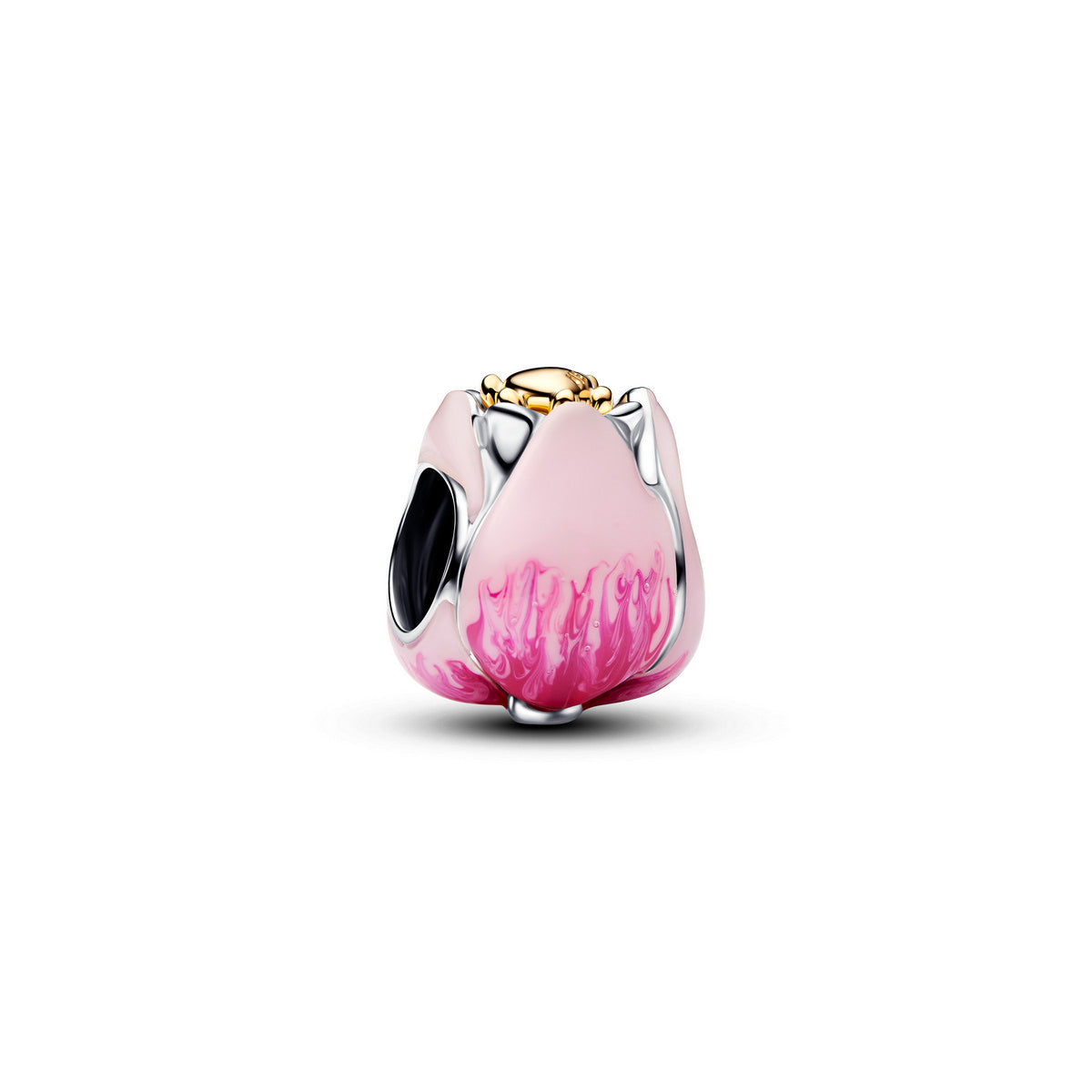 Pandora Roze Tulp Bedel bicolor zilver en goudverguld - 764352C01