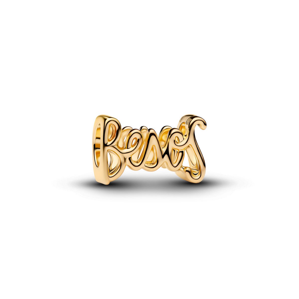 Pandora Bedel met Tekst Besos goudverguld - 764422C00