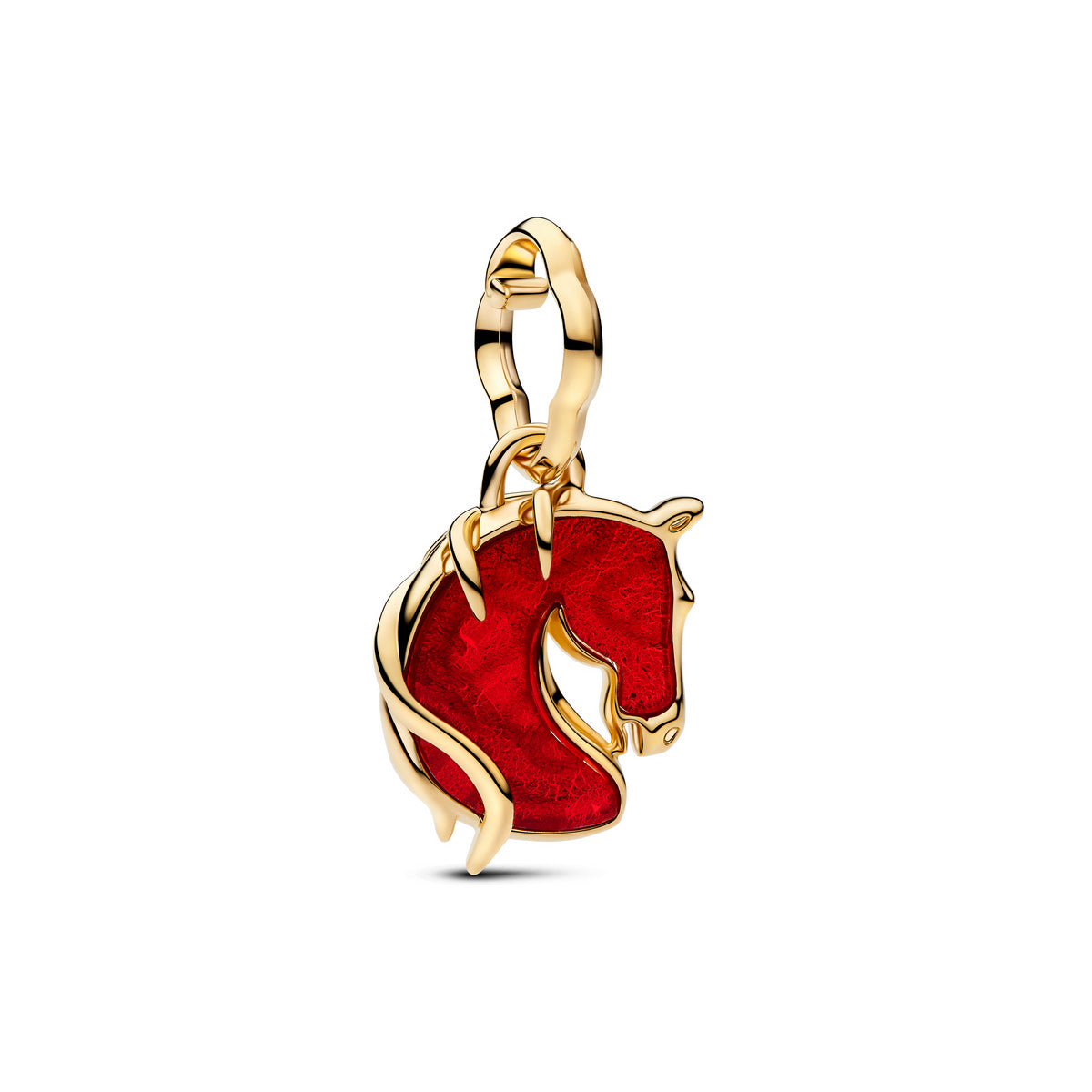 Pandora Rood Vuur Paard Muranoglazen Hangende Bedel goudverguld - 764431C01