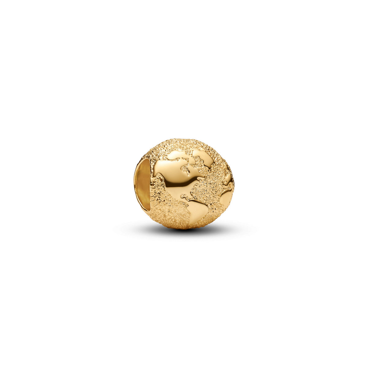 Pandora Getextureerde Wereldbol Minibedel goudverguld - 764529C00