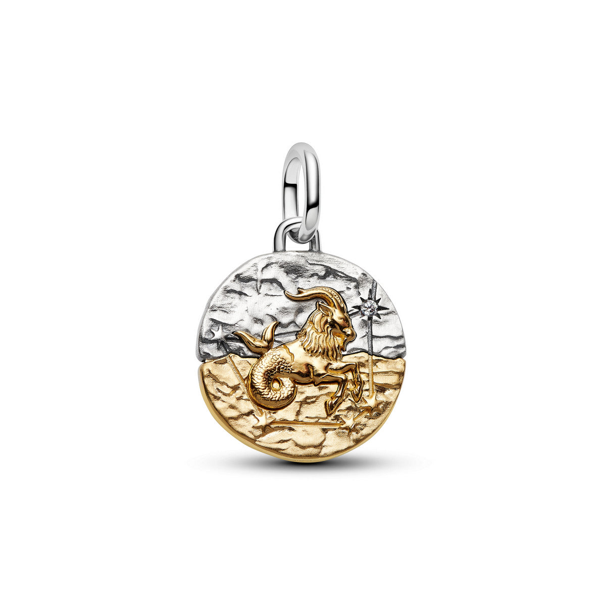 Pandora Dierenriem Steenbok Medaillonbedel bicolor zilver en goudverguld 764987C01