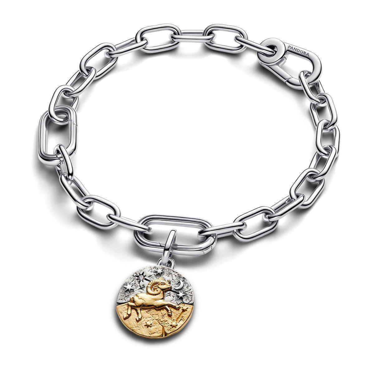Pandora Dierenriem Ram Medaillonbedel bicolor zilver en goudverguld 764993C01