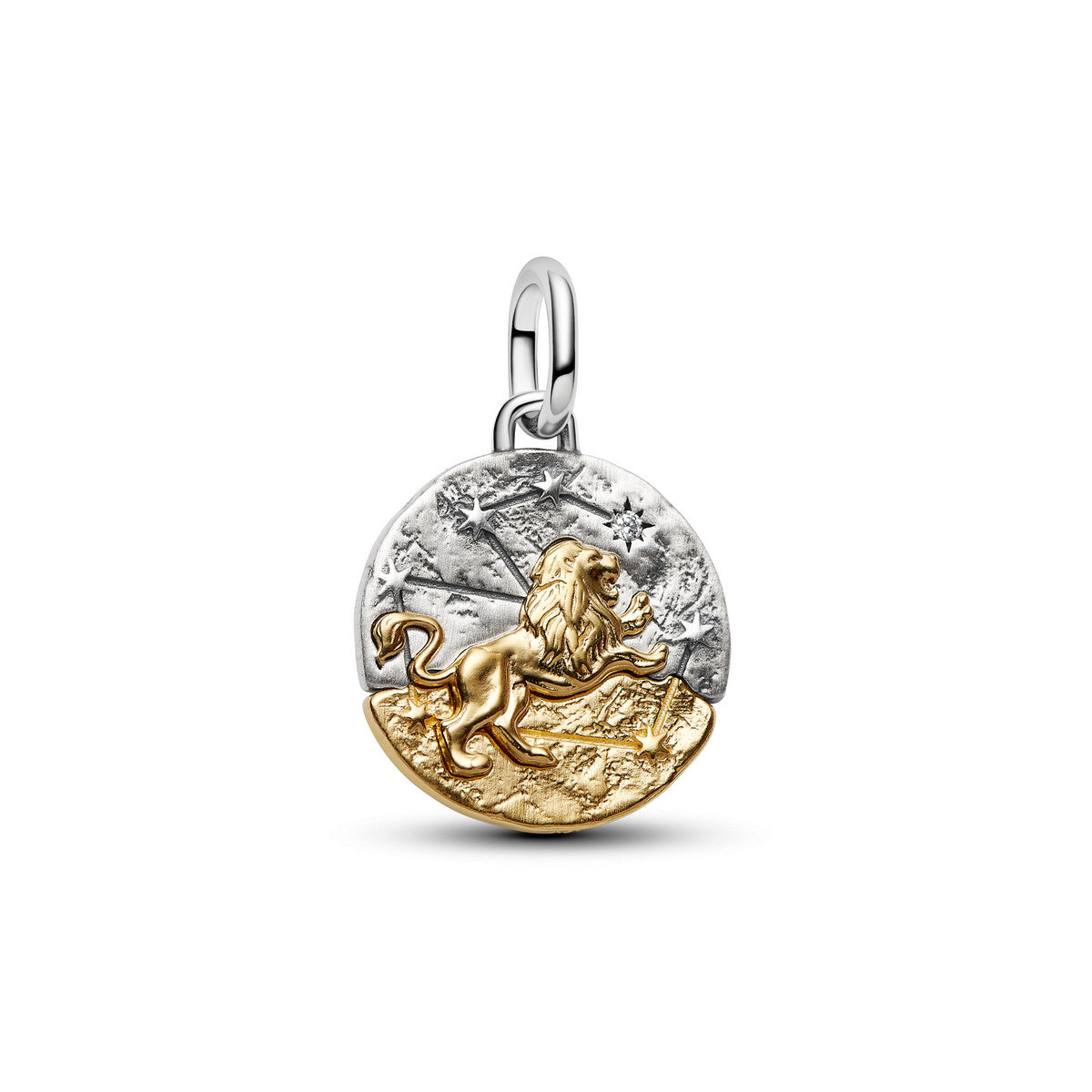 Pandora Dierenriem Leeuw Medaillonbedel bicolor zilver en goudverguld 764994C01