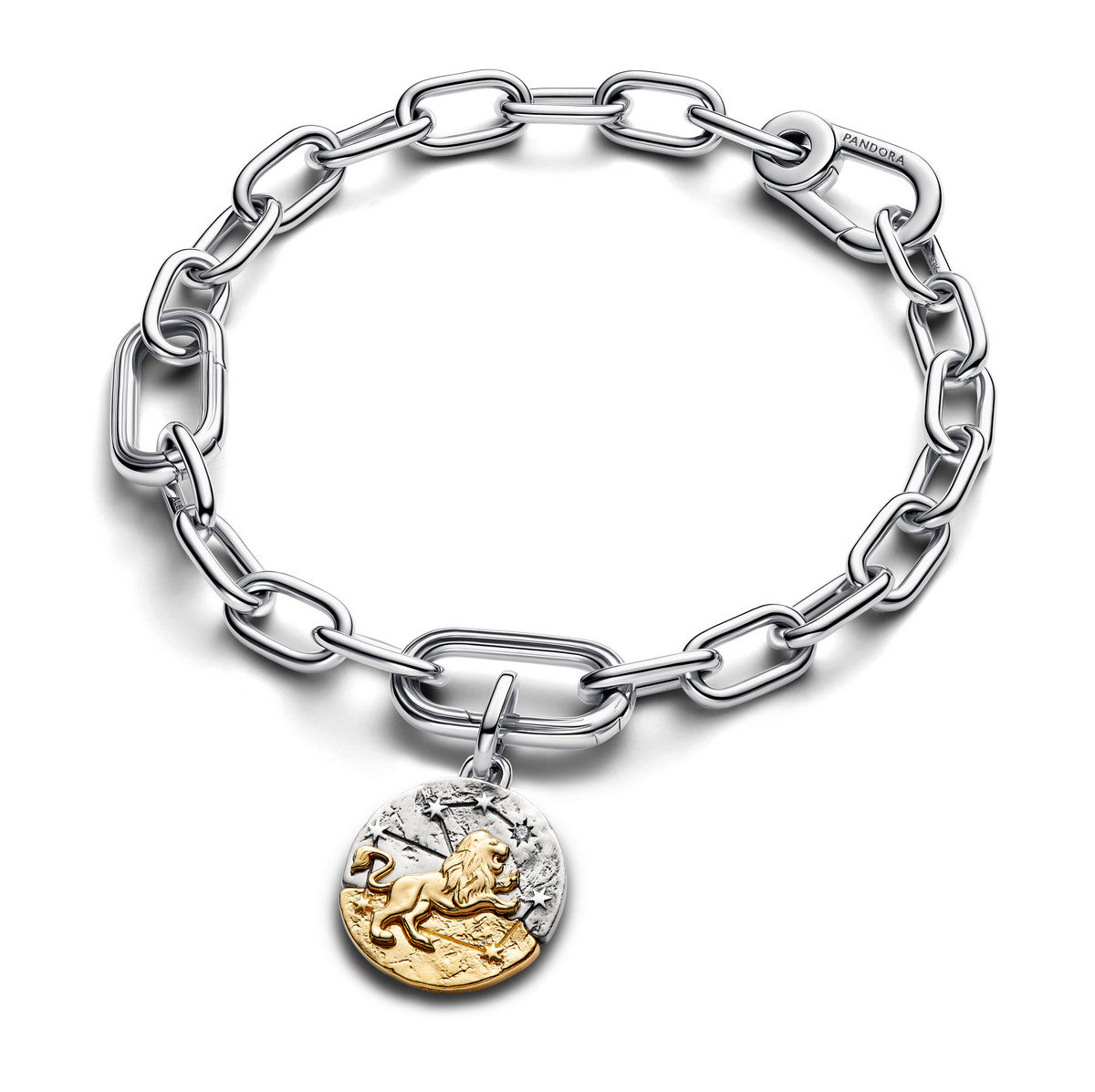 Pandora Dierenriem Leeuw Medaillonbedel bicolor zilver en goudverguld 764994C01