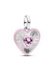 Pandora Stralend Roze Hart Medaillonbedel 794409C01 – Zilver met Emaille
