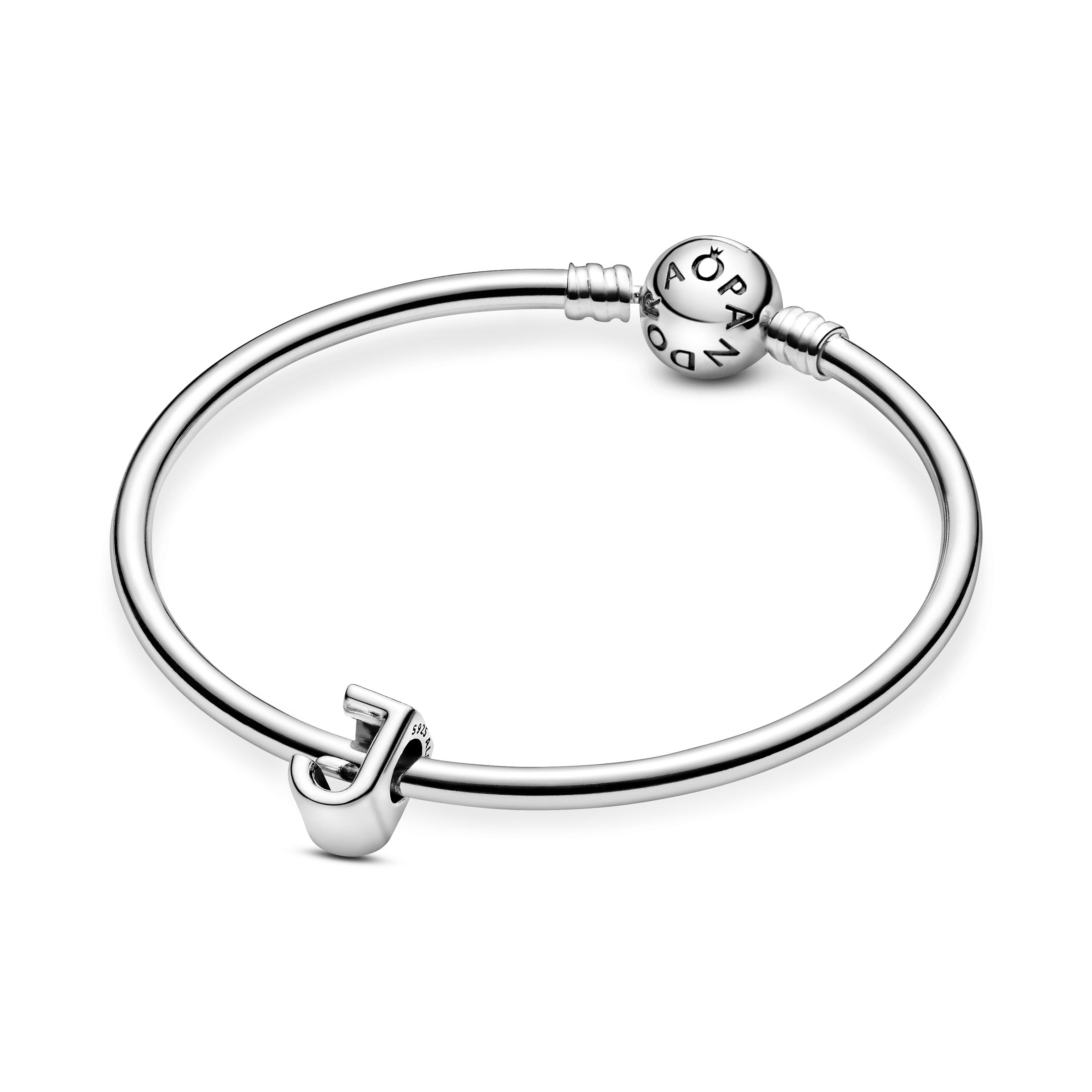 Pandora Letter J Alfabetbedel zilver 797464