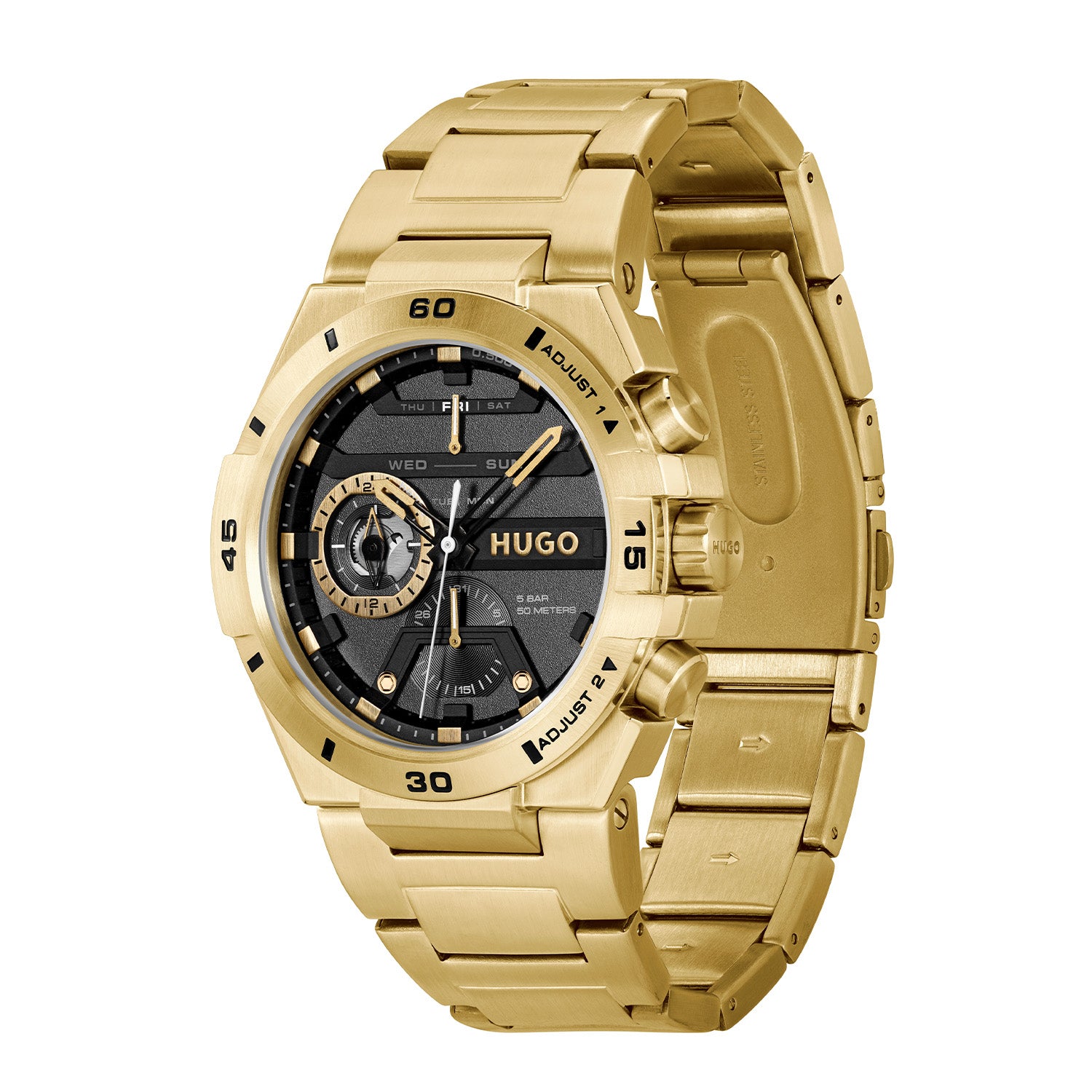 Hugo Boss Heren Horloge HU1530338 46 mm Goudkleurig