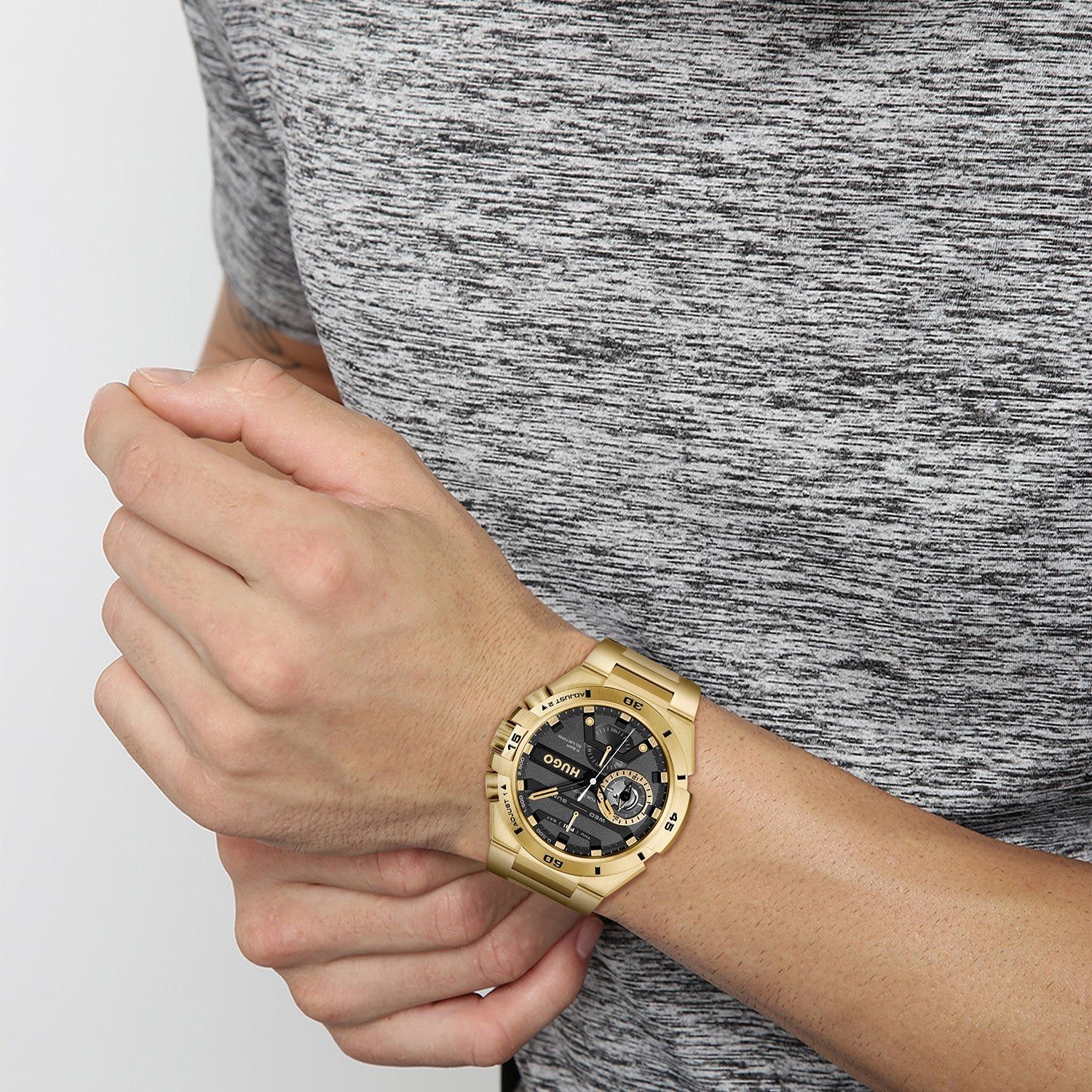 Hugo Boss Heren Horloge HU1530338 46 mm Goudkleurig