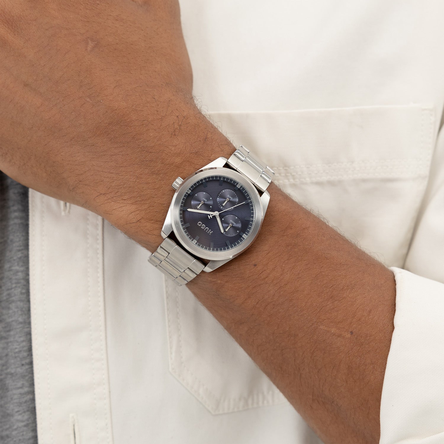 Hugo Boss Heren Horloge HU1530424 42 mm Zilverkleurig