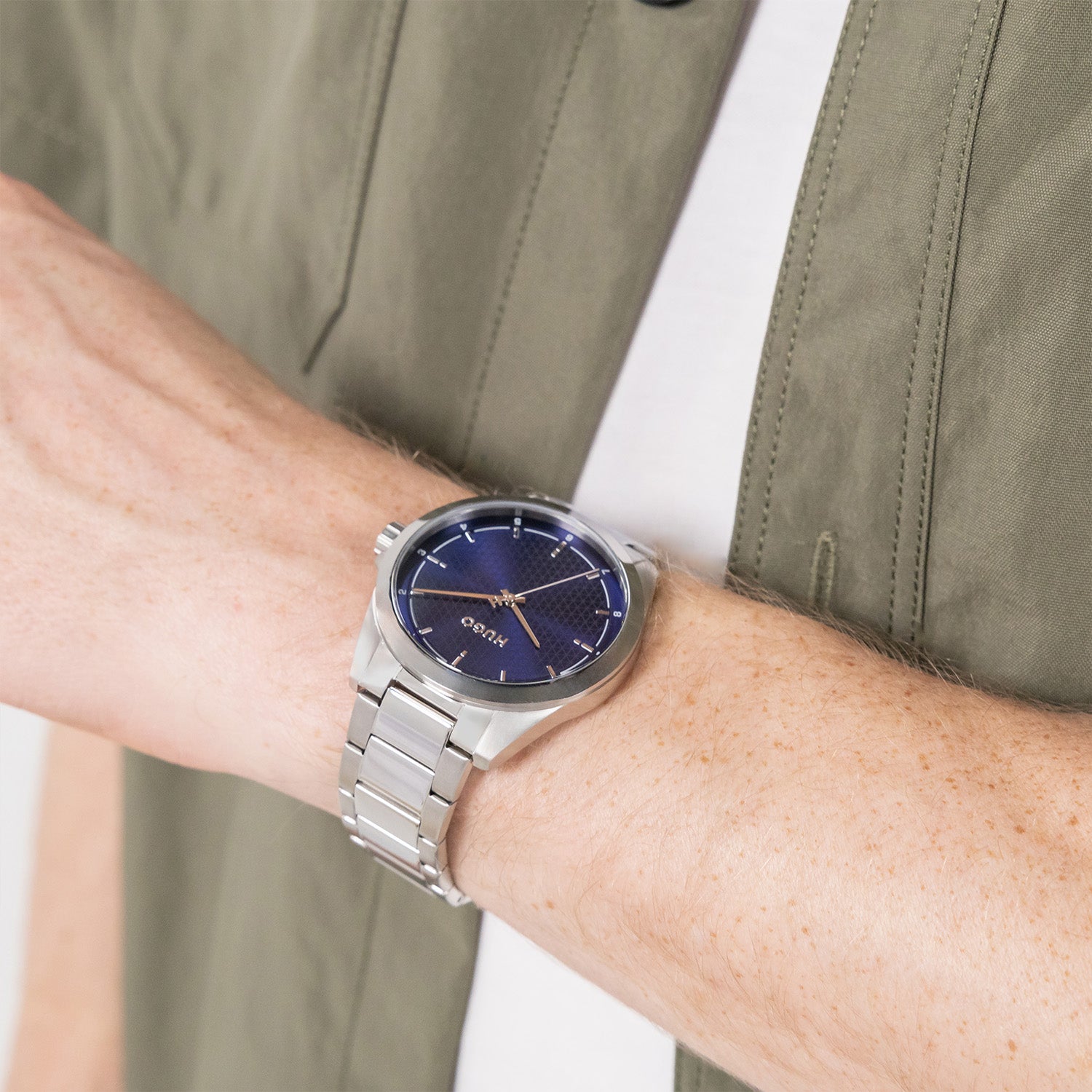 Hugo Boss Heren Horloge HU1530451 41 mm Zilverkleurig