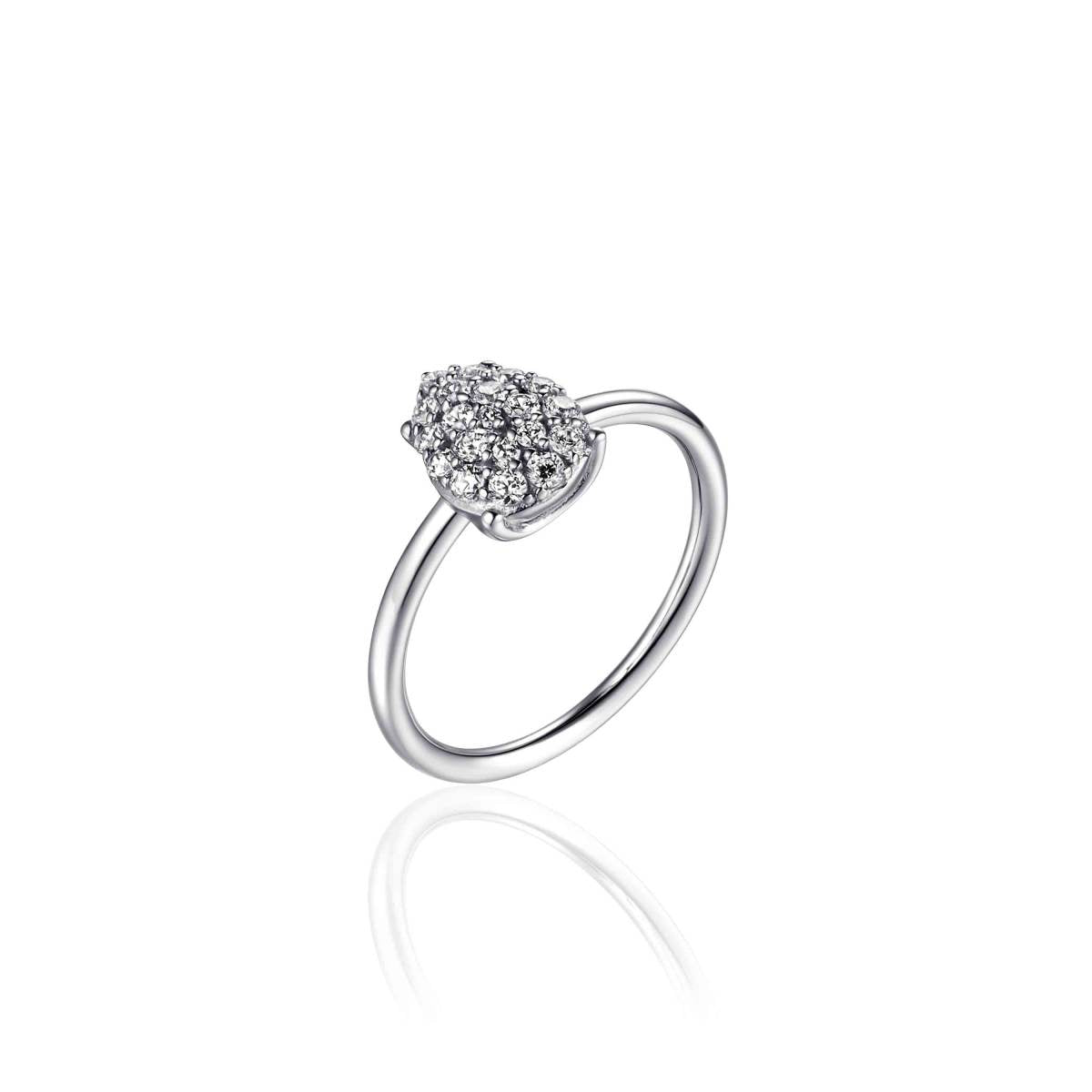 Gisser Ring Zilver Gerhodineerd Zirkonia Wit – I01R003