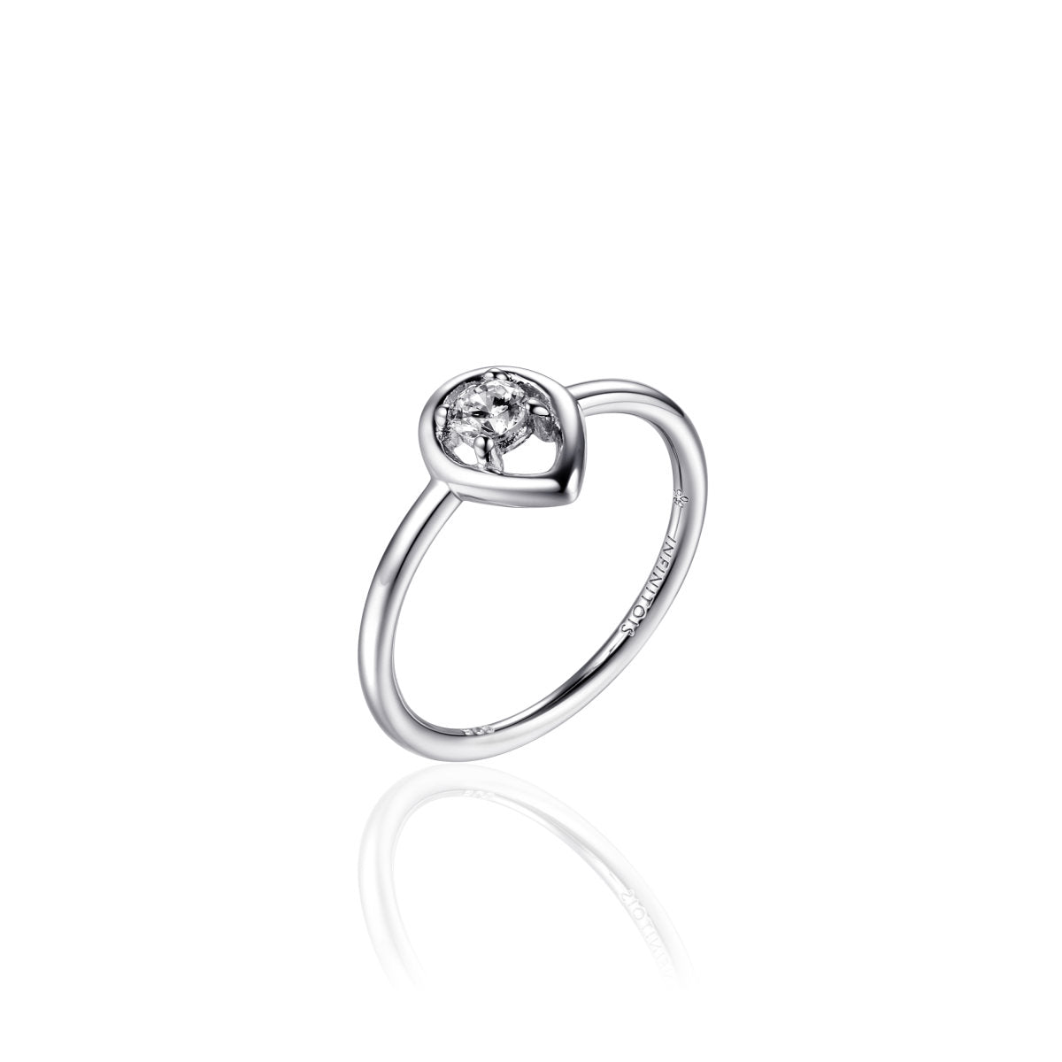 Gisser Ring Zilver Gerhodineerd Zirkonia Wit – I04R002