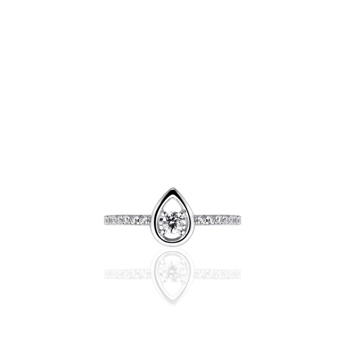 Gisser Ring Zilver Gerhodineerd Zirkonia Wit – I04R003 – foto 2