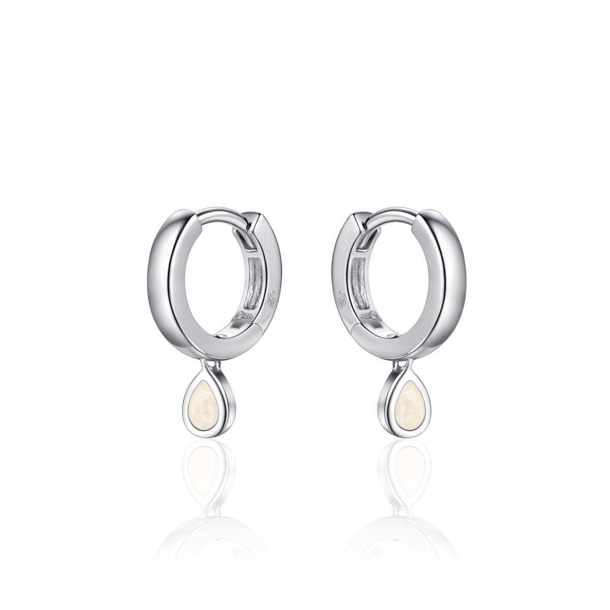 Gisser Oorbellen Zilver Gerhodineerd Zirkonia Wit – I05E009