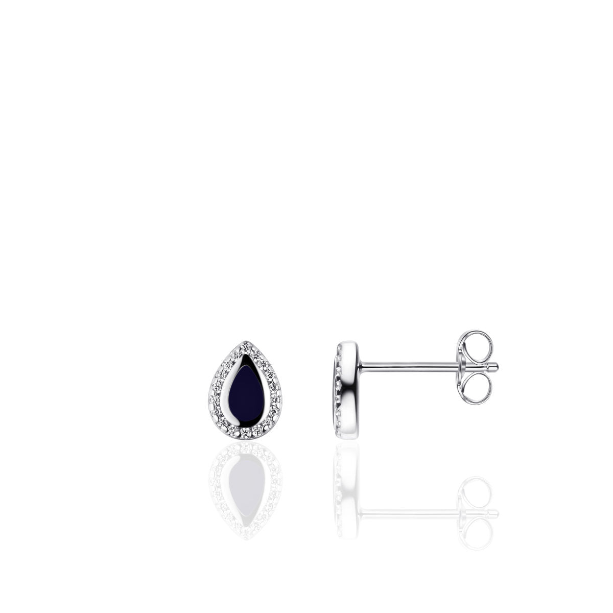 Gisser Oorbellen Zilver Gerhodineerd Zirkonia Wit – I05E010