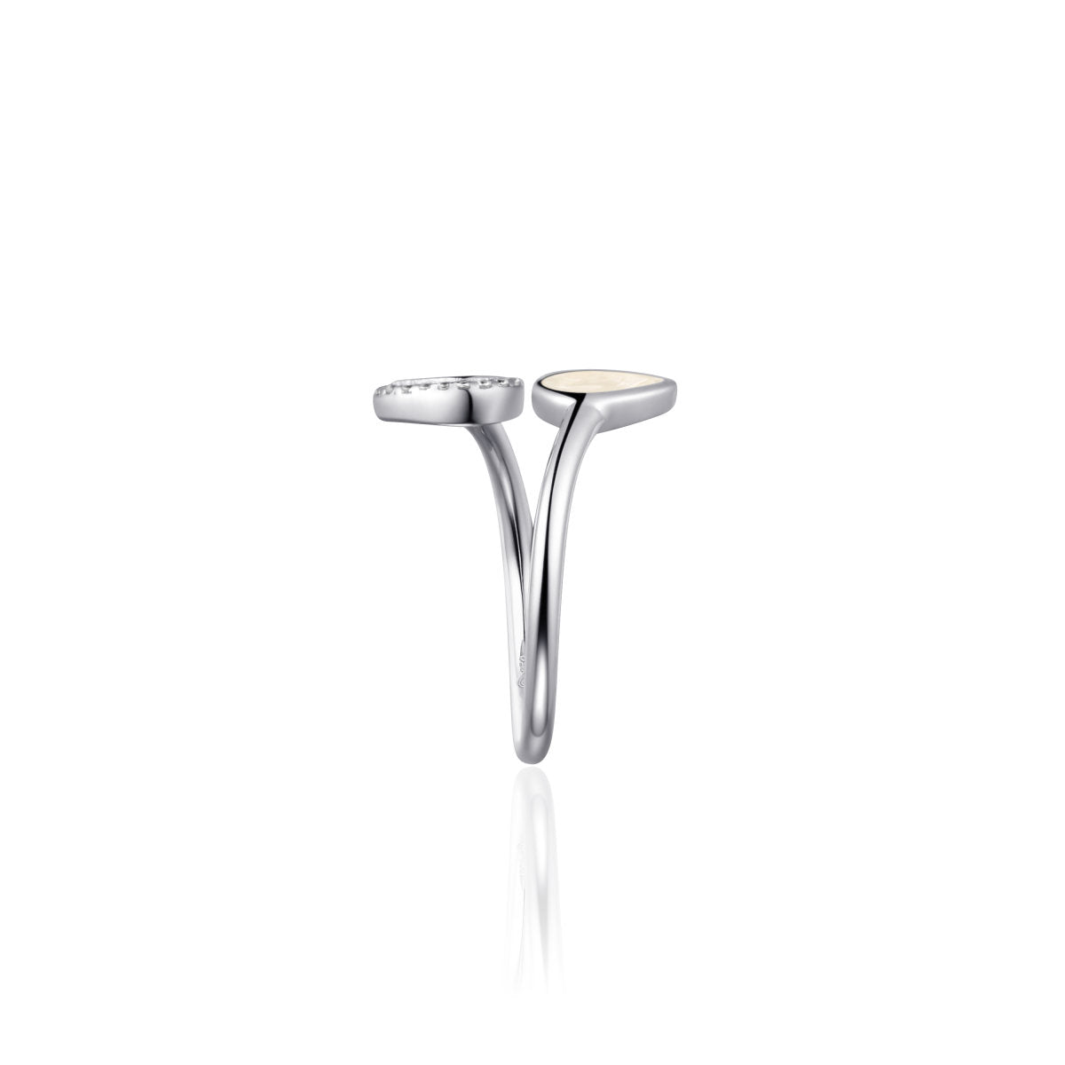 Gisser Ring Zilver Gerhodineerd Zirkonia Wit – I05R006 – foto 3