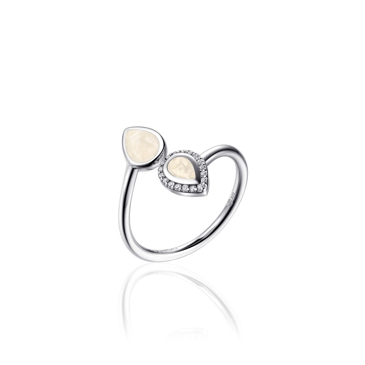 Gisser Ring Zilver Gerhodineerd Zirkonia Wit – I05R006