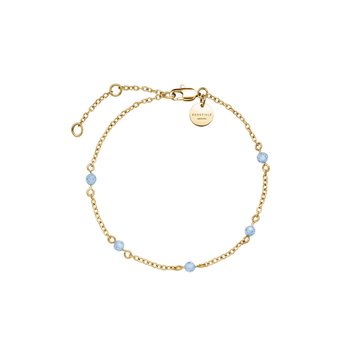Rosefield Armband Blue 5 Stone JBBSG-J814 Goudkleurig