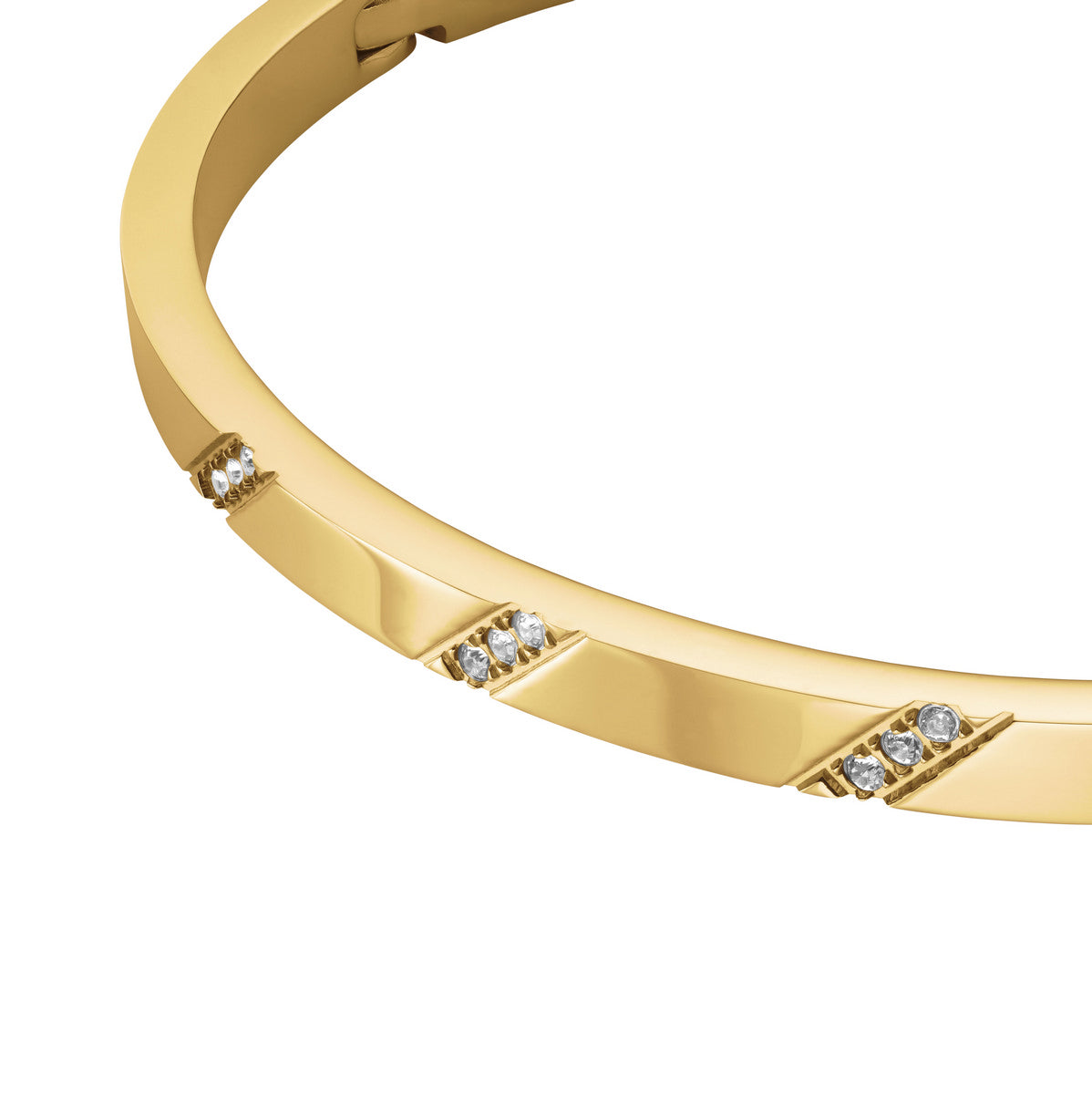 Rosefield Armband Bangle with Lines of Crystals JBLCG-J1043 Goudkleurig
