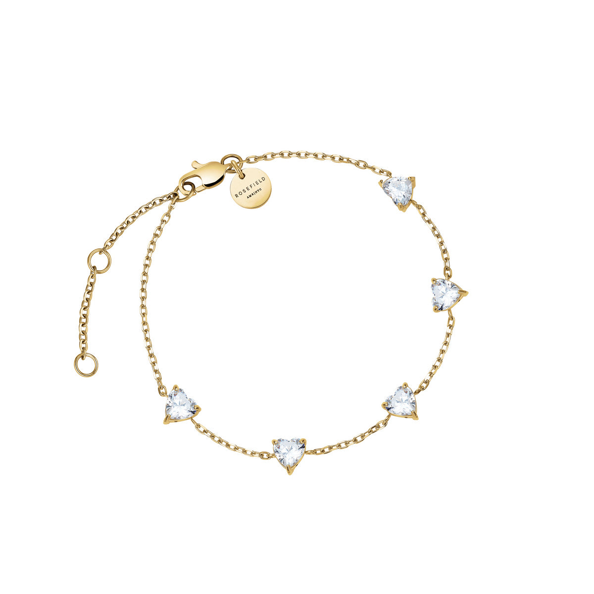 Rosefield Armband Row of Hearts JBRHG-J1013 Goudkleurig