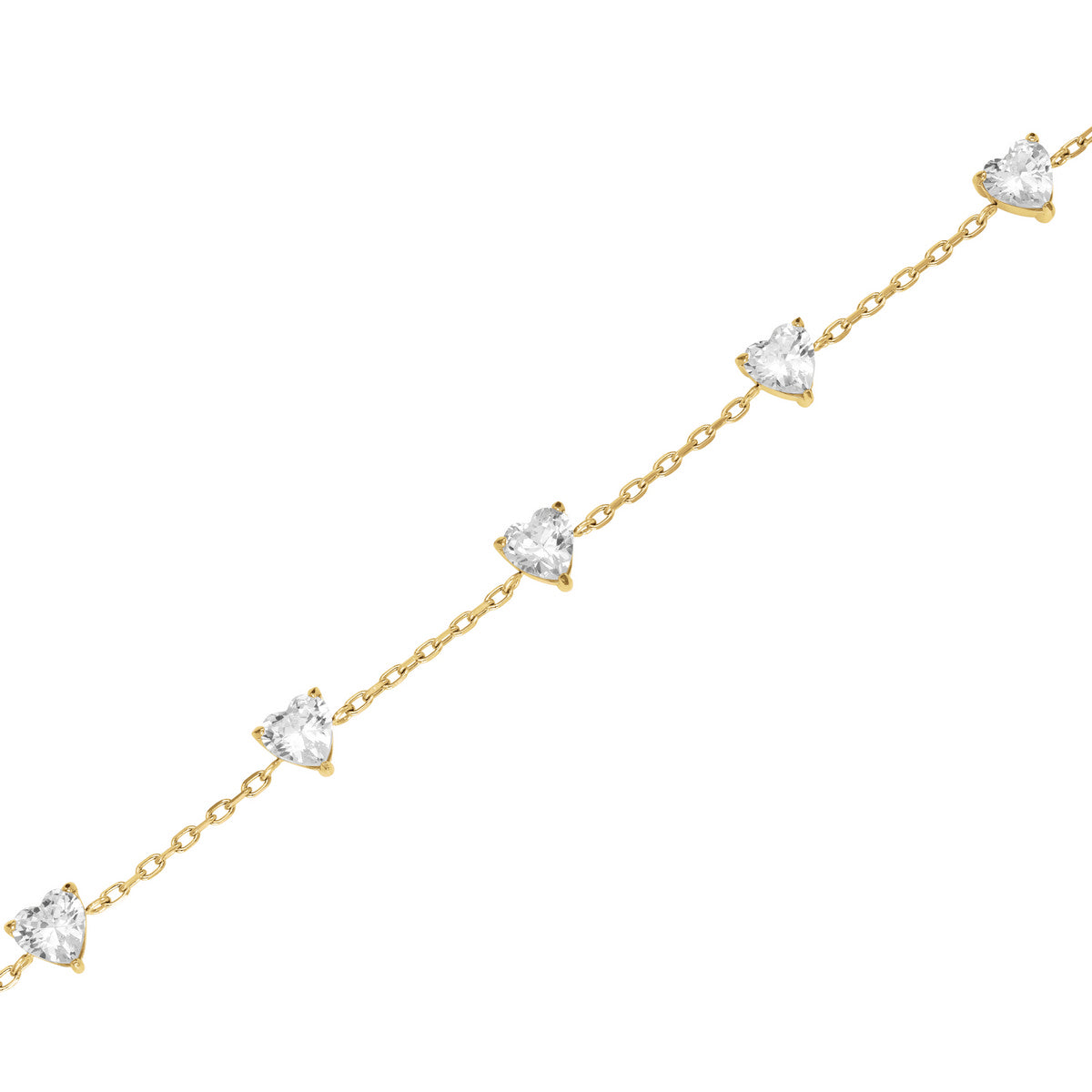 Rosefield Armband Row of Hearts JBRHG-J1013 Goudkleurig