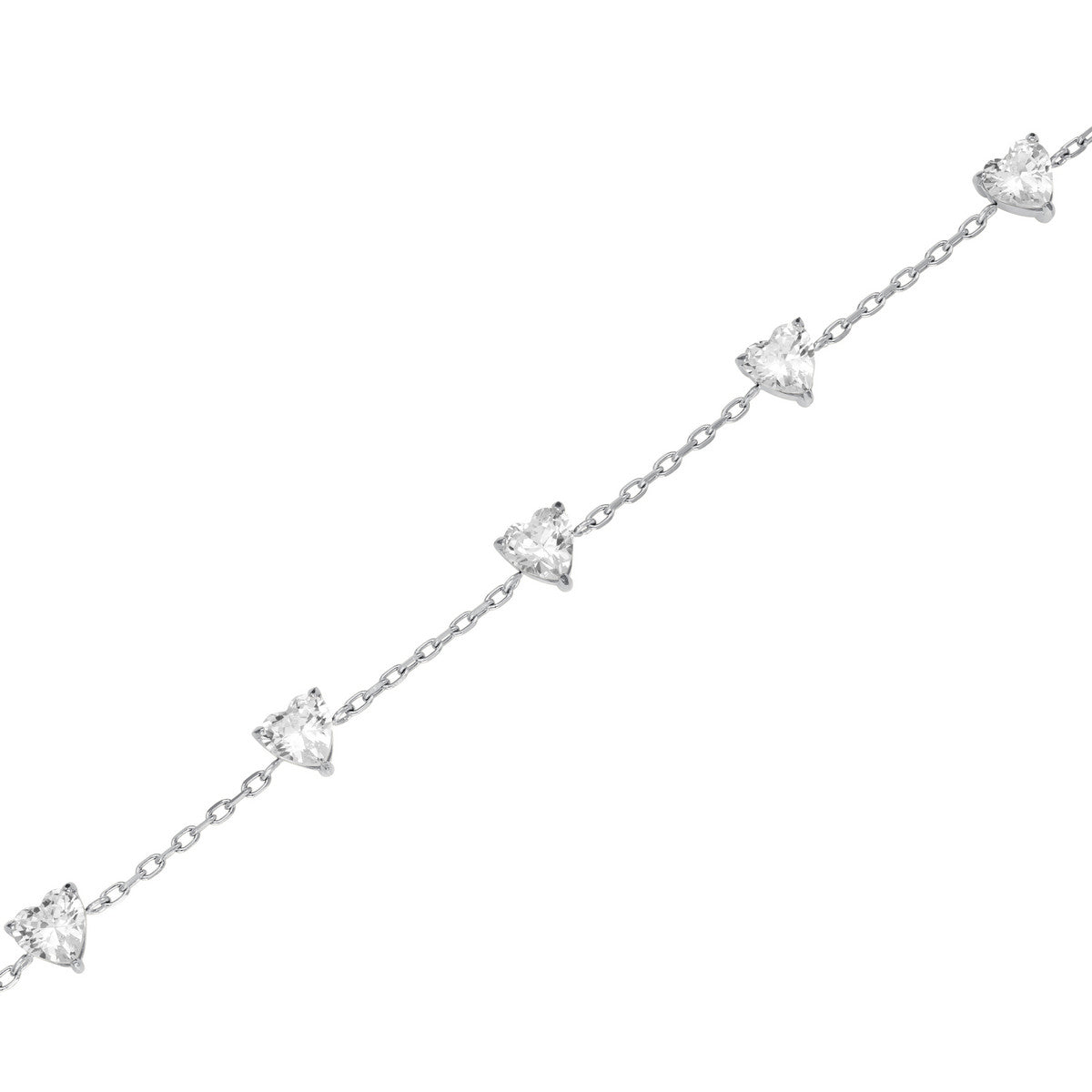 Rosefield Armband Row of Hearts JBRHS-J1014 Zilverkleurig