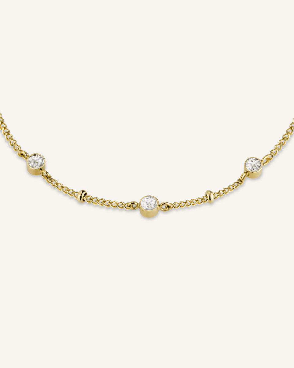 Rosefield Ketting Crystal JCSCG-J266 Goudkleurig