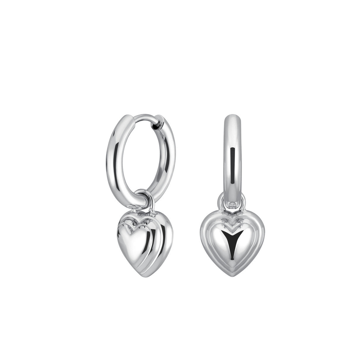 Rosefield Oorbellen Hoop with Heart JEHPS-J986 Zilverkleurig