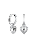 Rosefield Oorringen Hoop earrings with Heart Pendant Zilverkleurig Rhodium Plated Stainless Steel Dames - JEHPS-J986