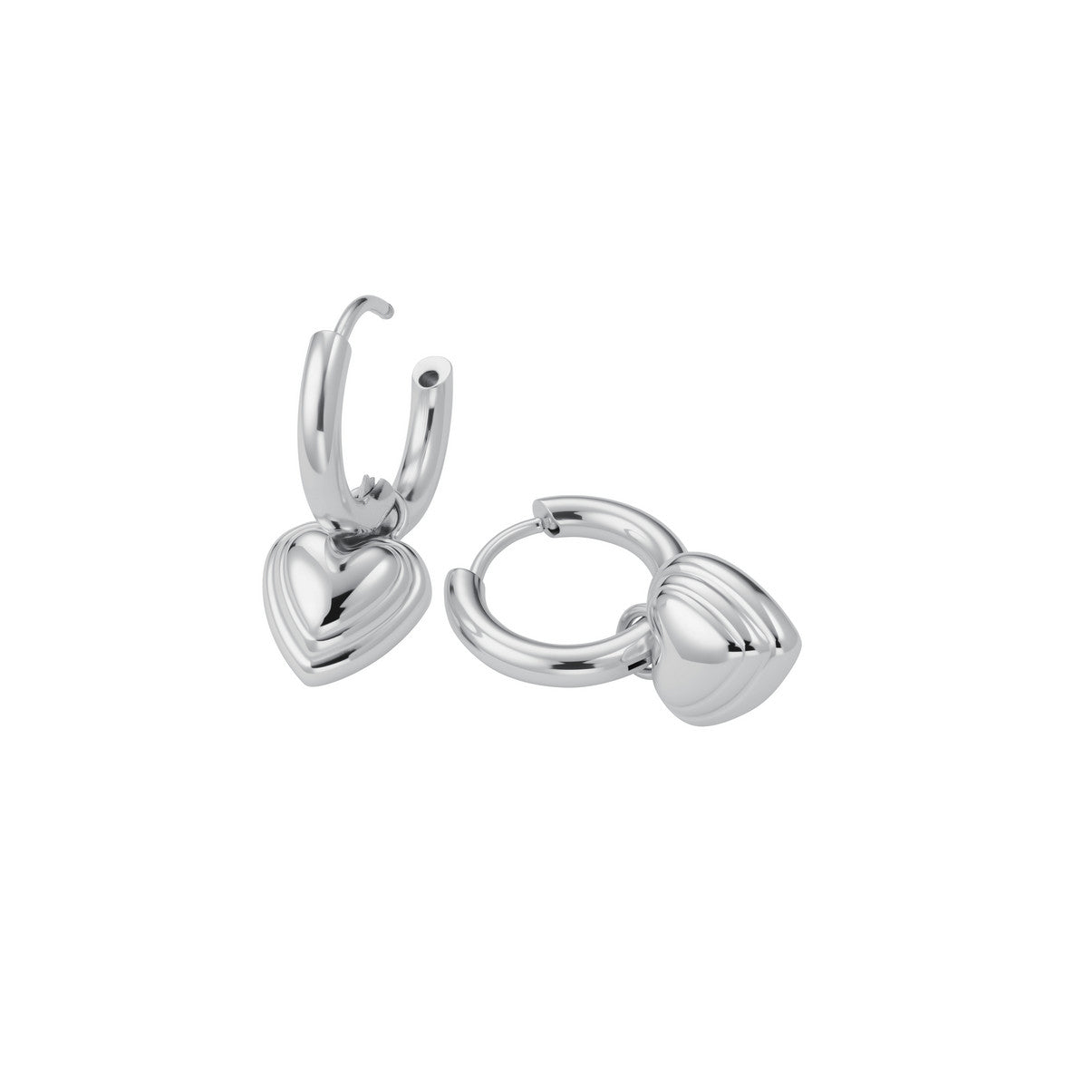 Rosefield Oorbellen Hoop with Heart JEHPS-J986 Zilverkleurig