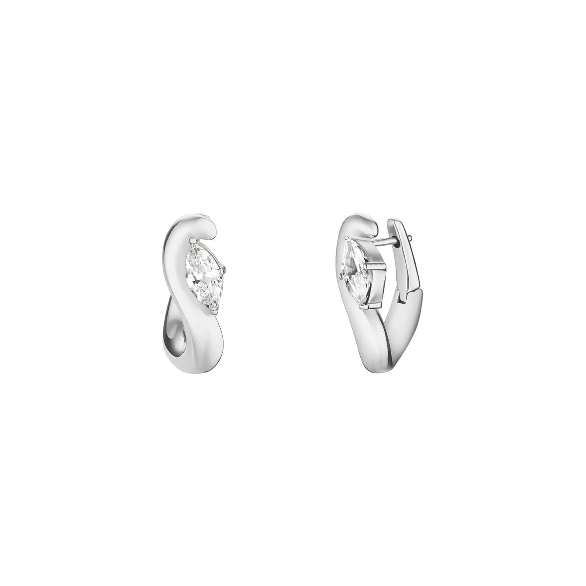 Rosefield Oorbellen Marquise Wave Hoops JEMWS-J1323 Zilverkleurig