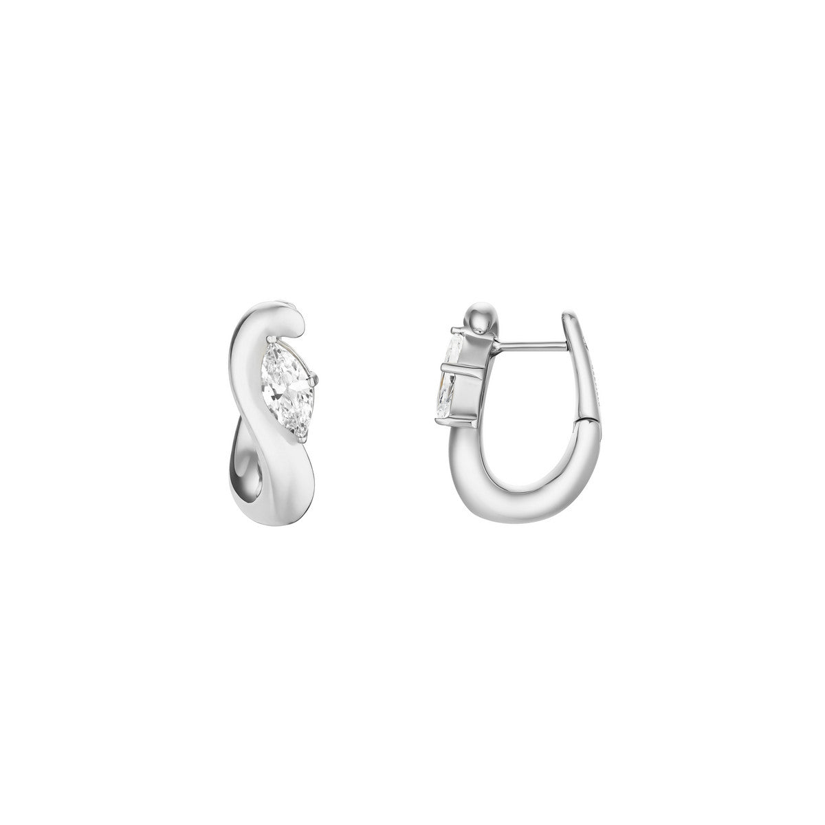 Rosefield Oorbellen Marquise Wave Hoops JEMWS-J1323 Zilverkleurig
