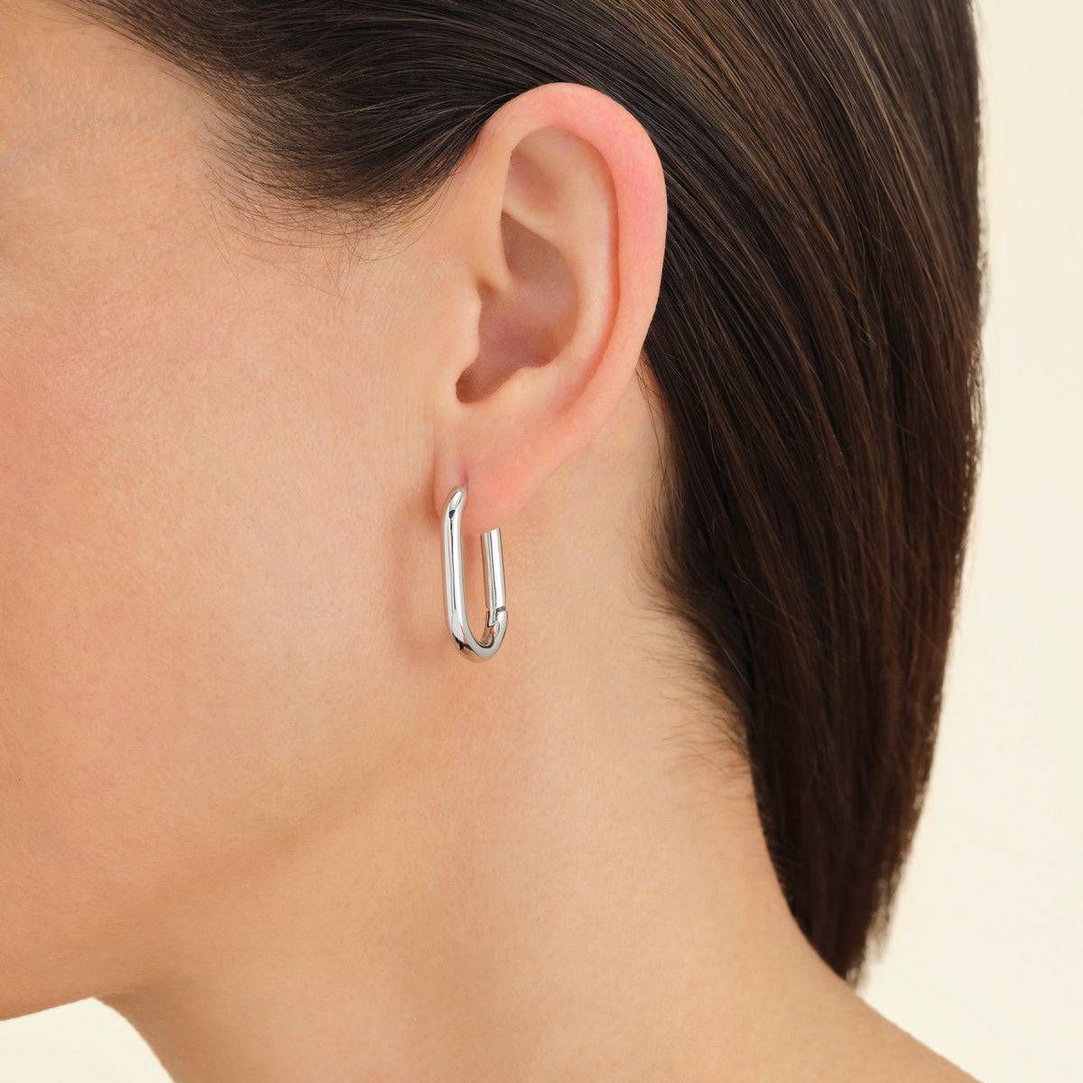 Rosefield Oorbellen Large Oval Hoops JEOLS-J568 Zilverkleurig