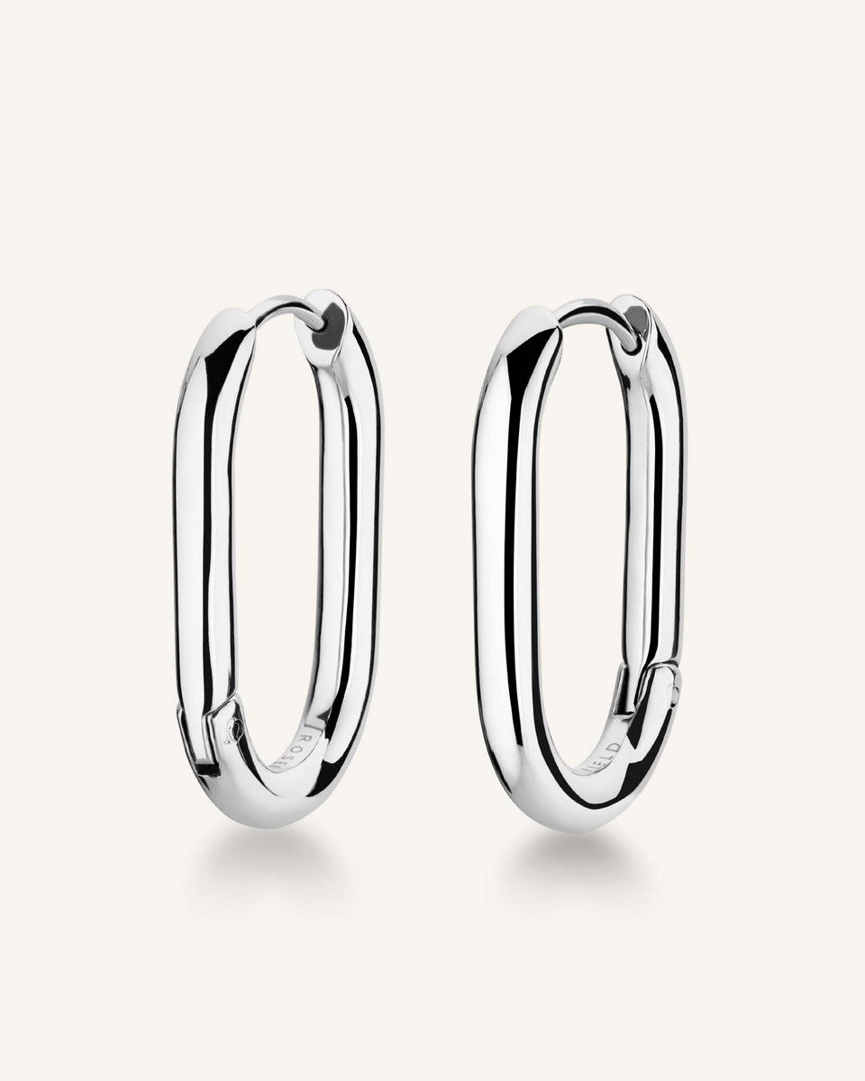 Rosefield Oorbellen Large Oval Hoops JEOLS-J568 Zilverkleurig