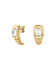 Rosefield Oorbellen Iconic Octagon Ridged Studs Goudkleurig Verguld 14K Goud Stainless Steel Dames - JEORG-J1129