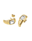 Rosefield Oorbellen Iconic Octagon Ridged Studs Goudkleurig Verguld 14K Goud Stainless Steel Dames - JEORG-J1129