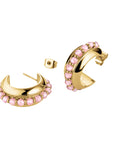 Rosefield Oorringen Pink Beads Hoop Earrings Goudkleurig Verguld 14K Goud Stainless Steel Dames - JEPBG-J817
