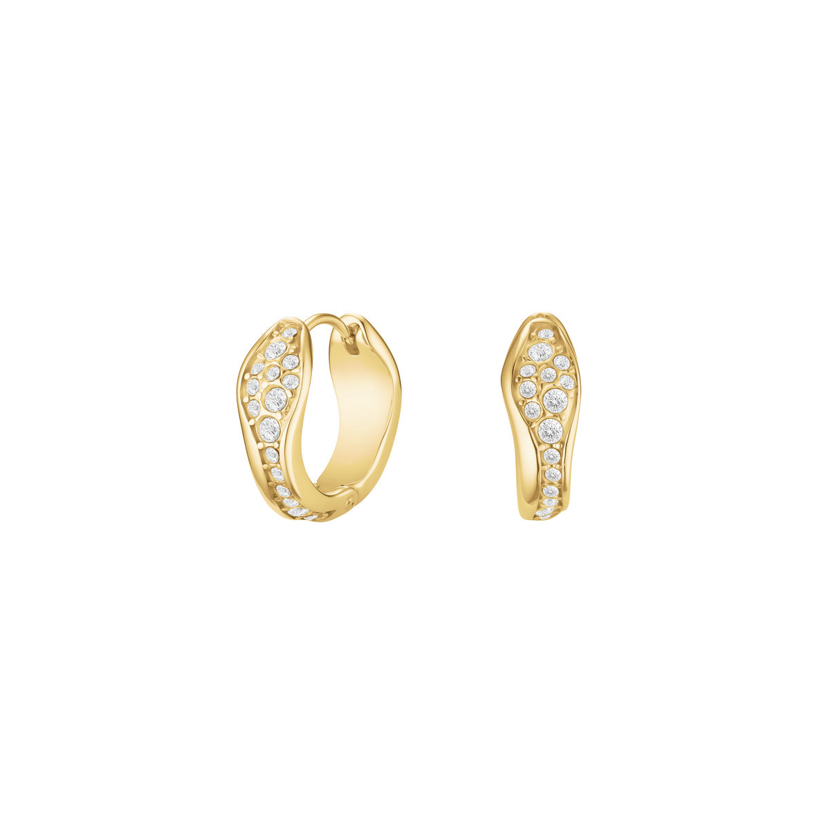 Rosefield Oorbellen Pavé Fluid Hoops JEPFG-J1226 Goudkleurig