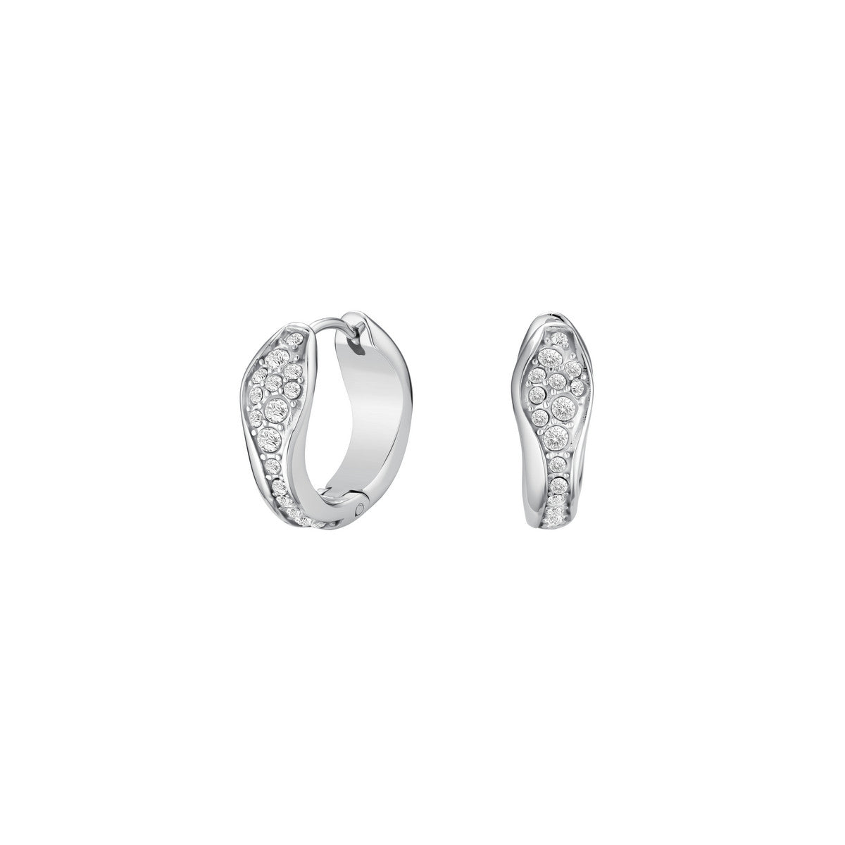 Rosefield Oorbellen Pavé Fluid Hoops JEPFS-J1227 Zilverkleurig