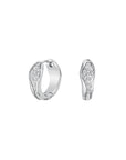 Rosefield Oorringen Pavé Fluid Hoops Zilverkleurig Rhodium Plated Stainless Steel Dames - JEPFS-J1227