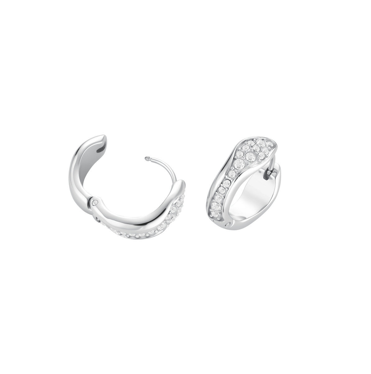 Rosefield Oorbellen Pavé Fluid Hoops JEPFS-J1227 Zilverkleurig