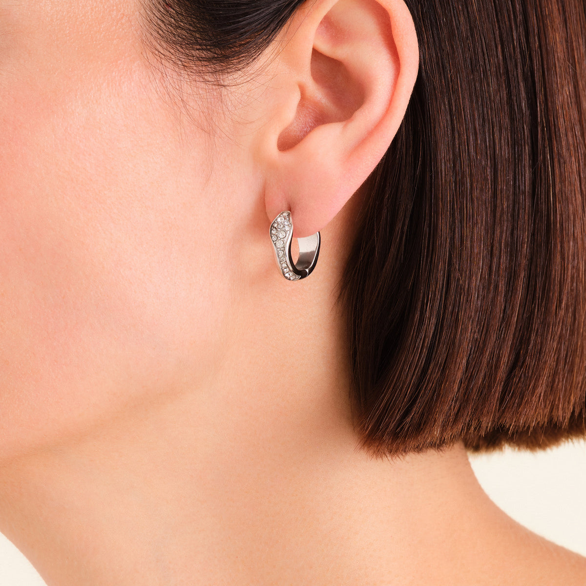 Rosefield Oorbellen Pavé Fluid Hoops JEPFS-J1227 Zilverkleurig