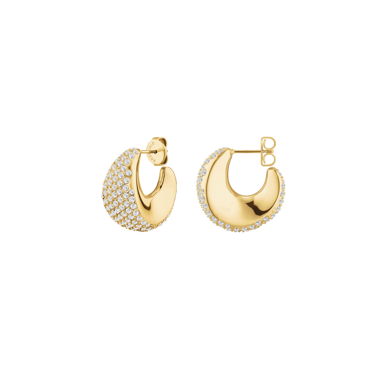 Rosefield Oorbellen Pavé Half Moon Hoops JEPMG-J1224 Goudkleurig